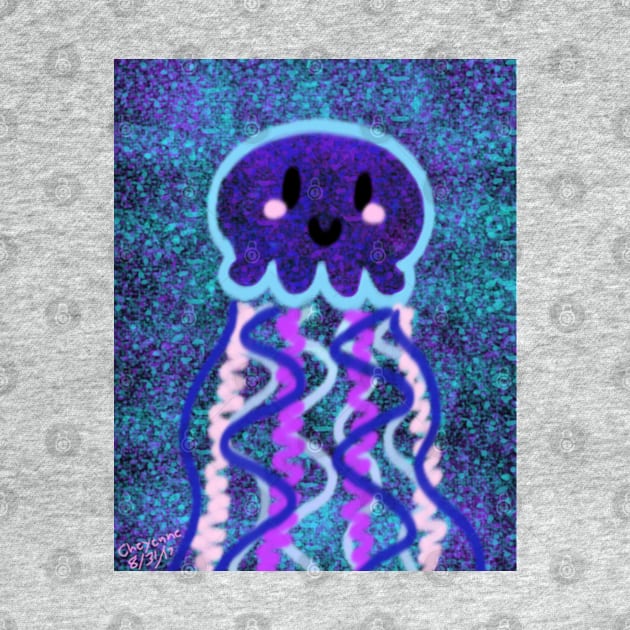 kawaii dark purple jellyfish by cheygrl1996